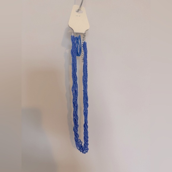 Fashion Jewelry Blue Beaded Necklace and Earring Set - Picture 3 of 3